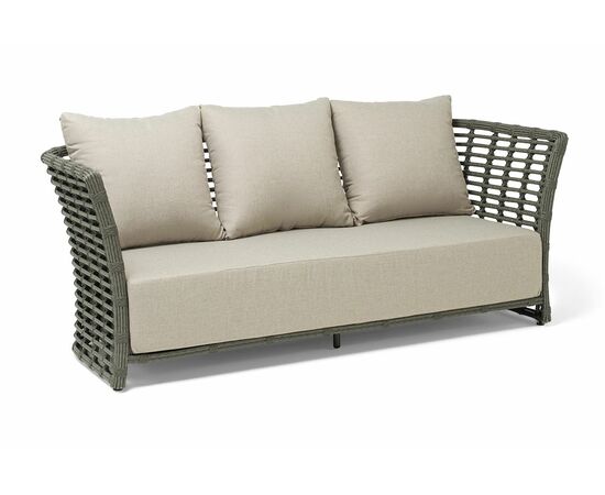 "Валенсия" диван из искусственного ротанга трехместный, цвет серый, изображение 3 | Интернет магазин мебели и декора LifeDekor