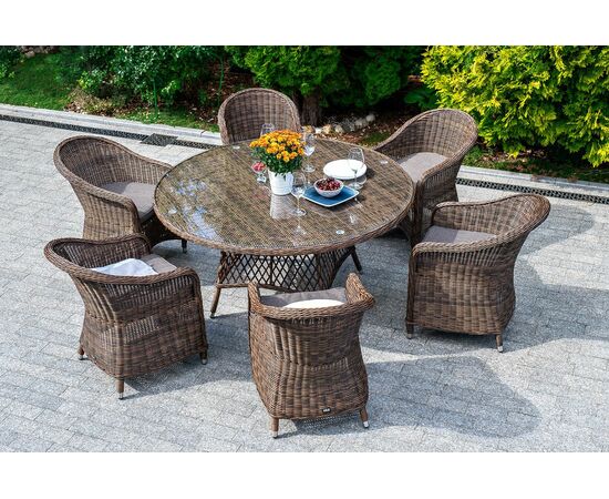 "Эспрессо–150 R" обеденная группа плетеная, цвет коричневый | Интернет магазин мебели и декора LifeDekor