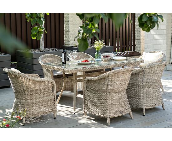 "Эспрессо" обеденная группа плетеная, цвет бежевый, изображение 4 | Интернет магазин мебели и декора LifeDekor