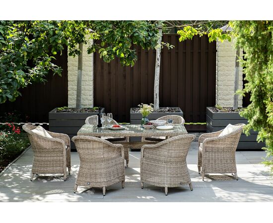 "Эспрессо" обеденная группа плетеная, цвет бежевый, изображение 6 | Интернет магазин мебели и декора LifeDekor