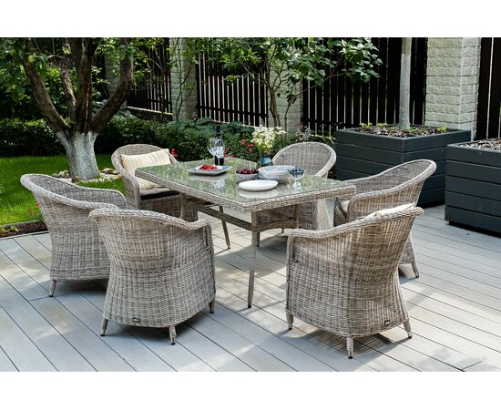 "Эспрессо" обеденная группа плетеная, цвет бежевый, изображение 8 | Интернет магазин мебели и декора LifeDekor