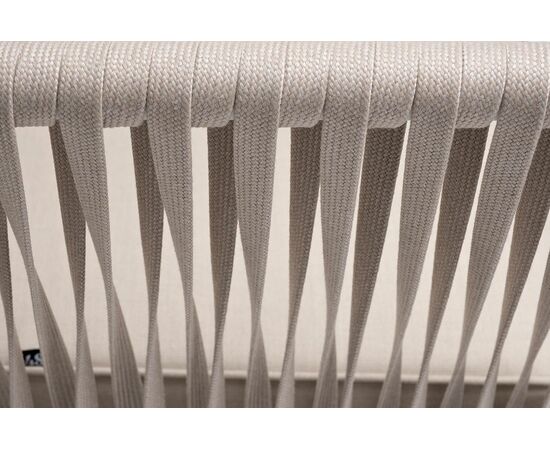 "Касабланка" диван 2-местный плетеный из роупа, каркас алюминий белый муар, роуп бежевый 20мм, ткань бежевая 15052, изображение 6 | Интернет магазин мебели и декора LifeDekor