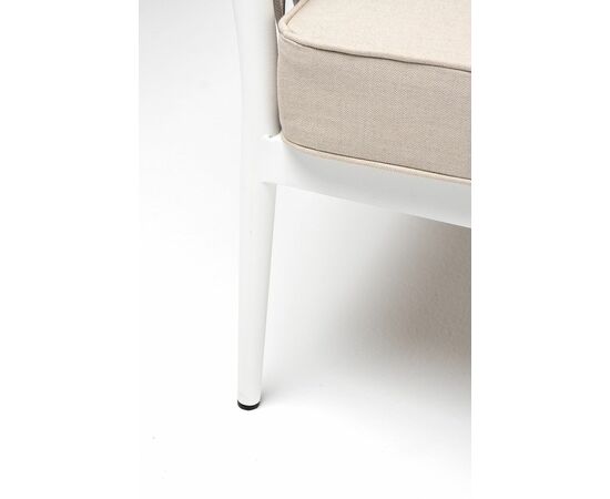 "Касабланка" диван 2-местный плетеный из роупа, каркас алюминий белый муар, роуп бежевый 20мм, ткань бежевая 15052, изображение 11 | Интернет магазин мебели и декора LifeDekor