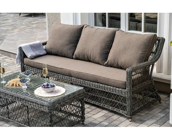 "Гранд Латте" лаунж-зона из искусственного ротанга, цвет графит, изображение 9 | Интернет магазин мебели и декора LifeDekor