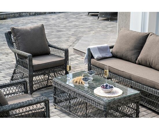 "Гранд Латте" лаунж-зона из искусственного ротанга, цвет графит, изображение 12 | Интернет магазин мебели и декора LifeDekor