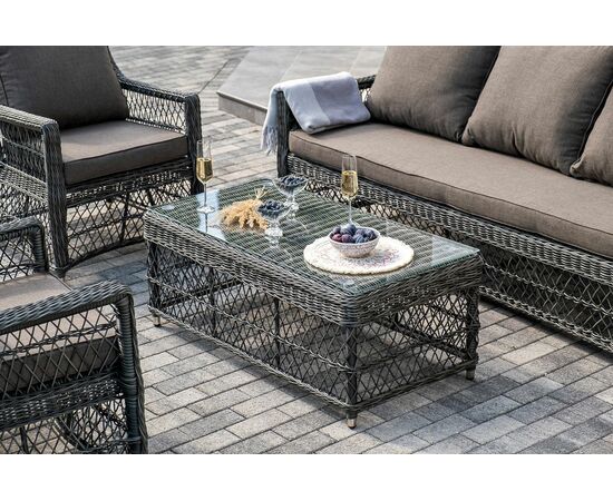 "Гранд Латте" лаунж-зона из искусственного ротанга, цвет графит, изображение 13 | Интернет магазин мебели и декора LifeDekor