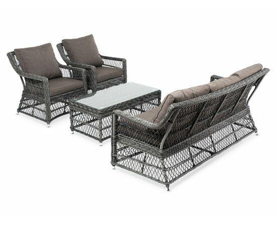 "Гранд Латте" лаунж-зона из искусственного ротанга, цвет графит, изображение 21 | Интернет магазин мебели и декора LifeDekor