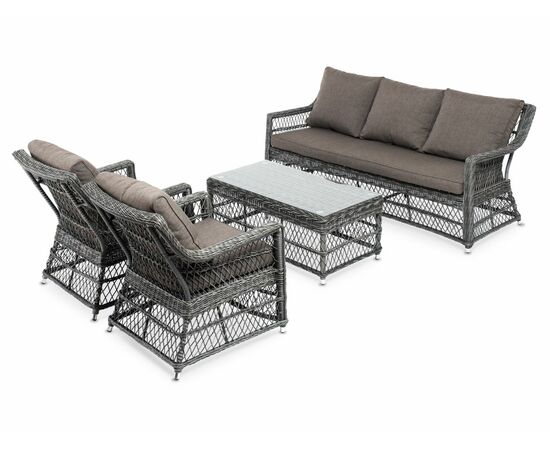 "Гранд Латте" лаунж-зона из искусственного ротанга, цвет графит, изображение 23 | Интернет магазин мебели и декора LifeDekor