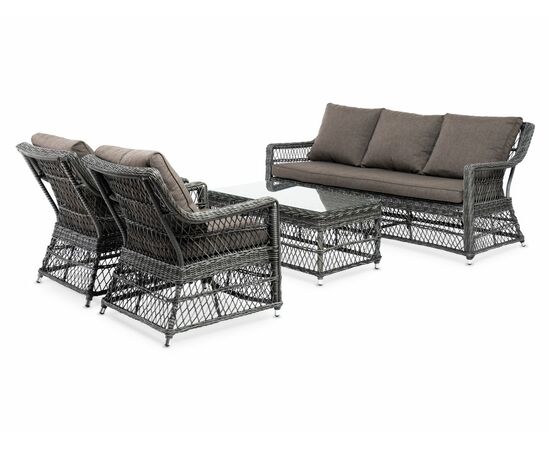 "Гранд Латте" лаунж-зона из искусственного ротанга, цвет графит, изображение 24 | Интернет магазин мебели и декора LifeDekor