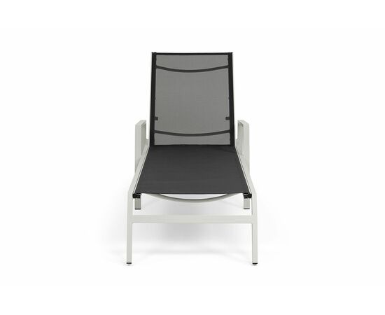 "Парма" шезлонг, каркас алюминий светло-серый (RAL7035) муар, ткань текстилен темно-серая, изображение 3 | Интернет магазин мебели и декора LifeDekor