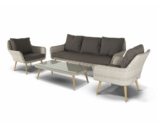 "Прованс" лаунж-зона плетеная из искусственного ротанга, цвет бежевый, изображение 4 | Интернет магазин мебели и декора LifeDekor