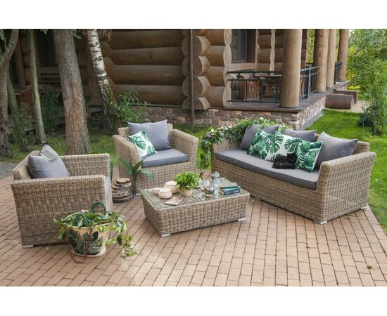 "Капучино" кресло из искусственного ротанга, цвет соломенный, изображение 5 | Интернет магазин мебели и декора LifeDekor