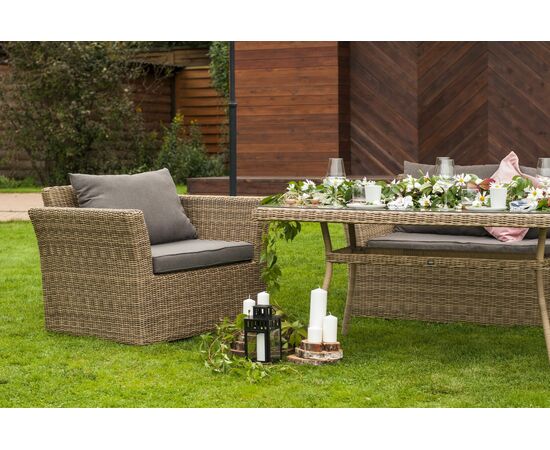 "Капучино" кресло из искусственного ротанга, цвет соломенный, изображение 7 | Интернет магазин мебели и декора LifeDekor