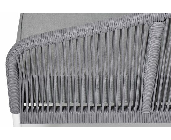 "Канны" левый модуль плетеный из роупа, каркас алюминий белый шагрень, роуп светло-серый круглый, ткань светло-серая, изображение 8 | Интернет магазин мебели и декора LifeDekor