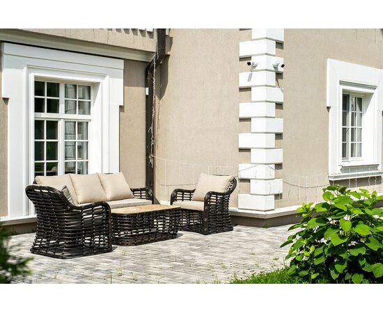 "Ницца" лаунж-зона из искусственного ротанга, цвет бронзовый, изображение 7 | Интернет магазин мебели и декора LifeDekor