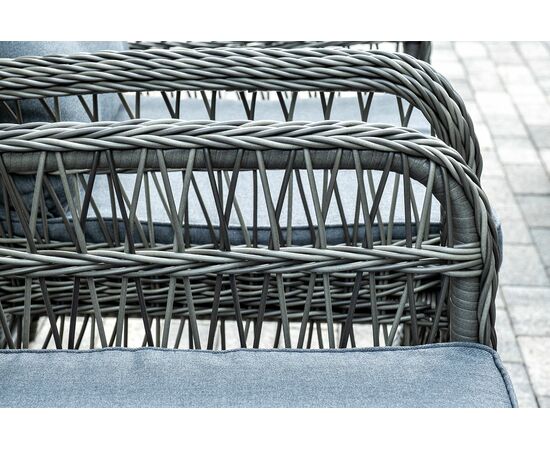 "Цесена" обеденная группа плетеная из искусственного ротанга, цвет графит, изображение 9 | Интернет магазин мебели и декора LifeDekor