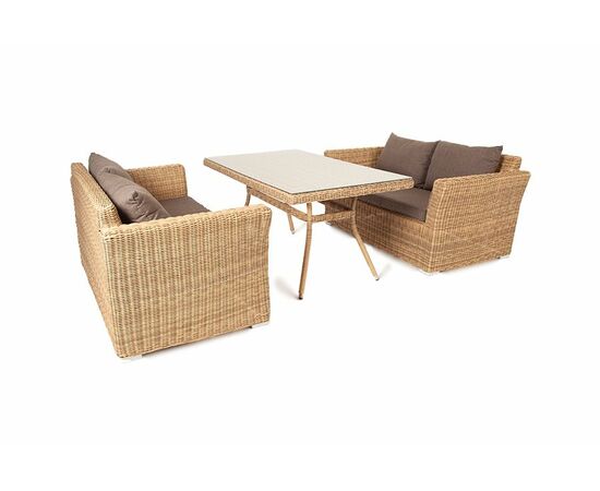 "Мокко" обеденная группа плетеная из ротанга, цвет соломенный, изображение 3 | Интернет магазин мебели и декора LifeDekor