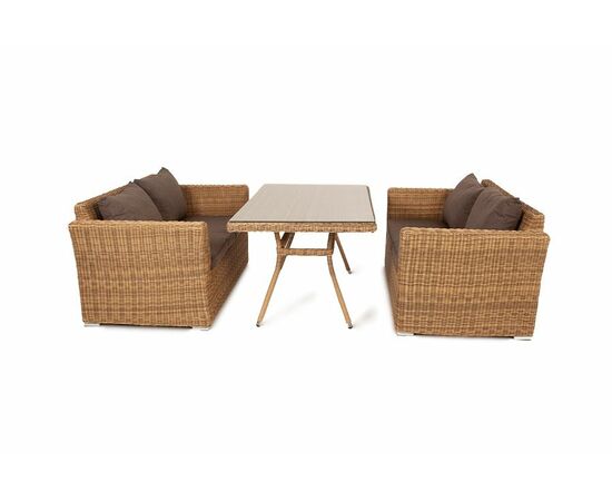 "Мокко" обеденная группа плетеная из ротанга, цвет соломенный, изображение 4 | Интернет магазин мебели и декора LifeDekor