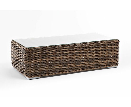 "Палермо" журнальный столик из искусственного ротанга, цвет соломенный, изображение 3 | Интернет магазин мебели и декора LifeDekor