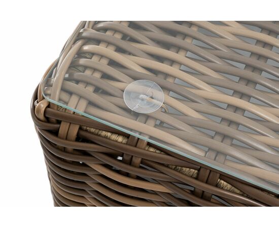 "Палермо" журнальный столик из искусственного ротанга, цвет соломенный, изображение 6 | Интернет магазин мебели и декора LifeDekor