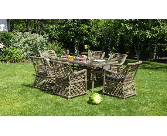 "Латте" обеденная группа плетеная, цвет соломенный | Интернет магазин мебели и декора LifeDekor