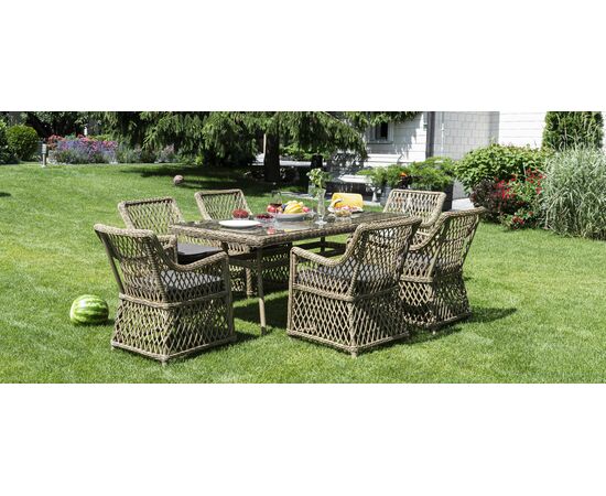 "Латте" обеденная группа плетеная, цвет соломенный, изображение 2 | Интернет магазин мебели и декора LifeDekor