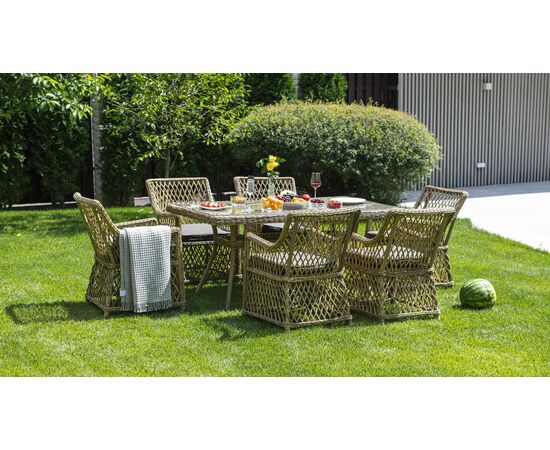 "Латте" обеденная группа плетеная, цвет соломенный, изображение 3 | Интернет магазин мебели и декора LifeDekor