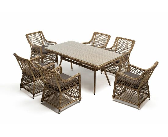 "Латте" обеденная группа плетеная, цвет соломенный, изображение 4 | Интернет магазин мебели и декора LifeDekor