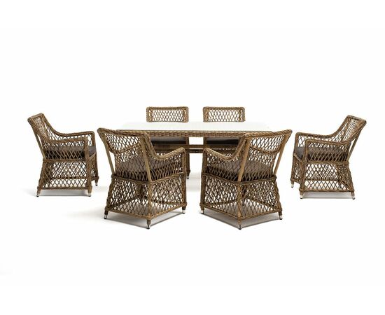 "Латте" обеденная группа плетеная, цвет соломенный, изображение 6 | Интернет магазин мебели и декора LifeDekor