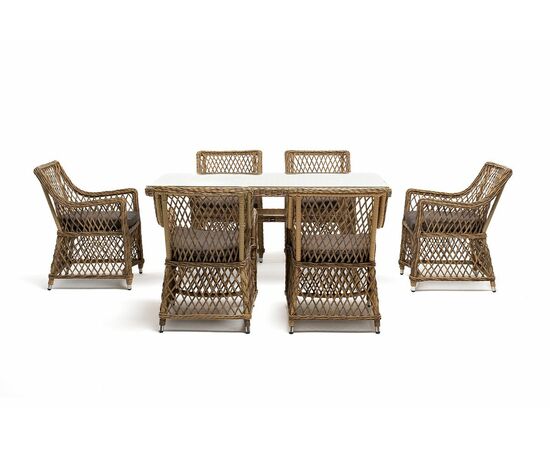 "Латте" обеденная группа плетеная, цвет соломенный, изображение 7 | Интернет магазин мебели и декора LifeDekor