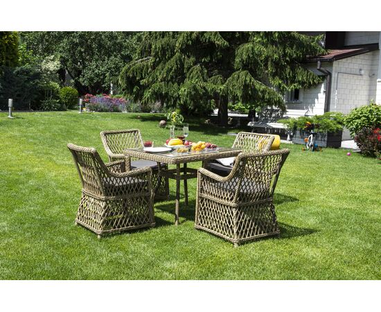 "Айриш" стол плетеный из искусственного ротанга, цвет соломенный, изображение 5 | Интернет магазин мебели и декора LifeDekor