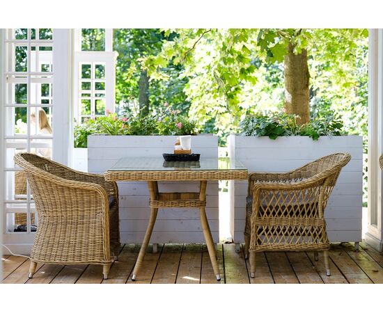 "Айриш" стол плетеный из искусственного ротанга, цвет соломенный, изображение 7 | Интернет магазин мебели и декора LifeDekor