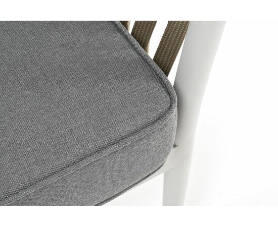 "Касабланка" кресло плетеное из роупа, каркас алюминий светло-серый (RAL7035) шагрень, роуп серо-коричневый 23мм, ткань Neo ash, изображение 6 | Интернет магазин мебели и декора LifeDekor