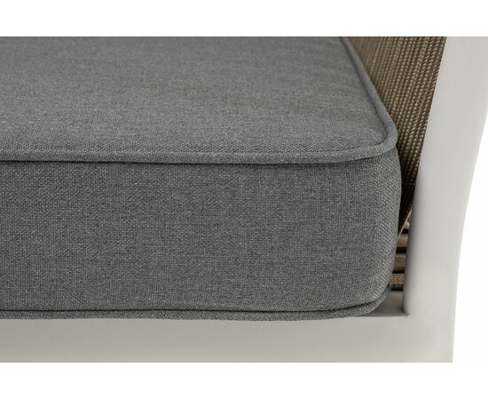 "Касабланка" кресло плетеное из роупа, каркас алюминий светло-серый (RAL7035) шагрень, роуп серо-коричневый 23мм, ткань Neo ash, изображение 7 | Интернет магазин мебели и декора LifeDekor