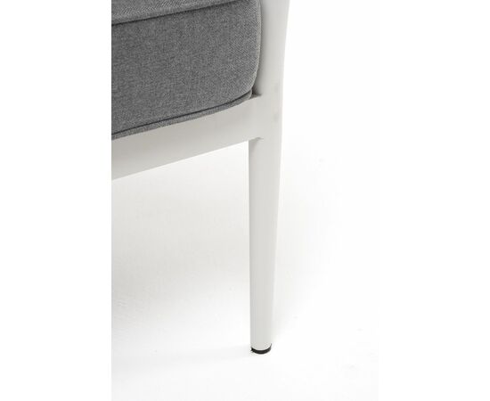 "Касабланка" кресло плетеное из роупа, каркас алюминий светло-серый (RAL7035) шагрень, роуп серо-коричневый 23мм, ткань Neo ash, изображение 9 | Интернет магазин мебели и декора LifeDekor