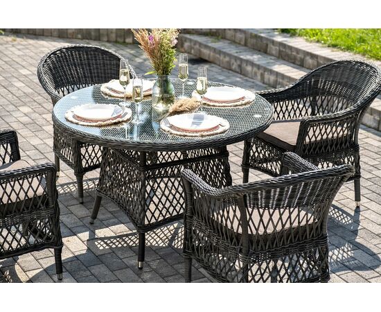 "Дольче" обеденная группа из искусственного ротанга, цвет графит, изображение 8 | Интернет магазин мебели и декора LifeDekor
