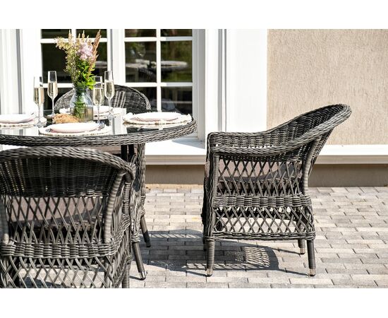 "Дольче" обеденная группа из искусственного ротанга, цвет графит, изображение 10 | Интернет магазин мебели и декора LifeDekor