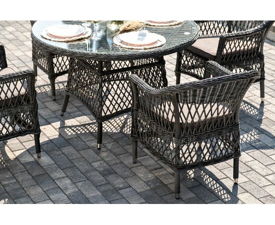 "Дольче" обеденная группа из искусственного ротанга, цвет графит, изображение 11 | Интернет магазин мебели и декора LifeDekor