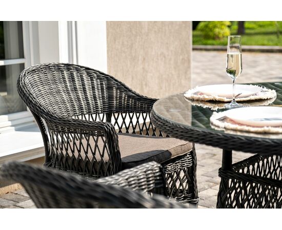 "Дольче" обеденная группа из искусственного ротанга, цвет графит, изображение 13 | Интернет магазин мебели и декора LifeDekor