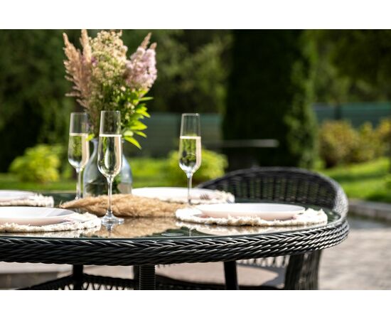 "Дольче" обеденная группа из искусственного ротанга, цвет графит, изображение 16 | Интернет магазин мебели и декора LifeDekor