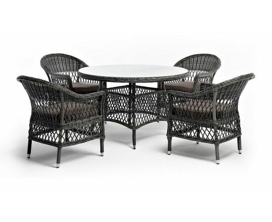 "Дольче" обеденная группа из искусственного ротанга, цвет графит, изображение 19 | Интернет магазин мебели и декора LifeDekor