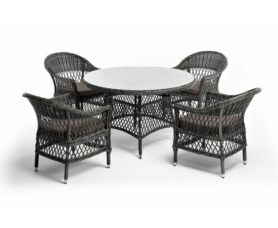 "Дольче" обеденная группа из искусственного ротанга, цвет графит, изображение 20 | Интернет магазин мебели и декора LifeDekor