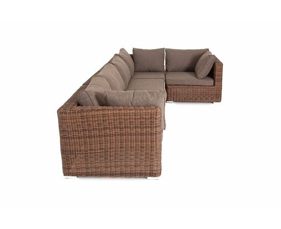 "Лунго" трансформирующийся диван из искусственного ротанга, цвет коричневый, изображение 4 | Интернет магазин мебели и декора LifeDekor