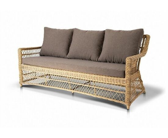"Гранд Латте" диван трехместный из искусственного ротанга, цвет соломенный | Интернет магазин мебели и декора LifeDekor