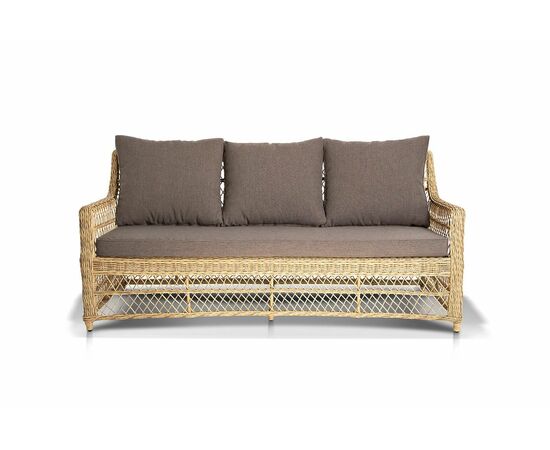 "Гранд Латте" диван трехместный из искусственного ротанга, цвет соломенный, изображение 2 | Интернет магазин мебели и декора LifeDekor