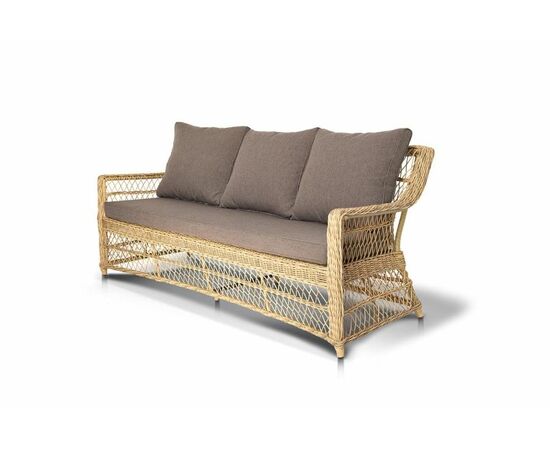 "Гранд Латте" диван трехместный из искусственного ротанга, цвет соломенный, изображение 4 | Интернет магазин мебели и декора LifeDekor