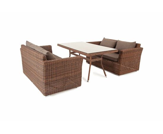 "Мокко" обеденная группа плетеная из ротанга, цвет коричневый, изображение 3 | Интернет магазин мебели и декора LifeDekor