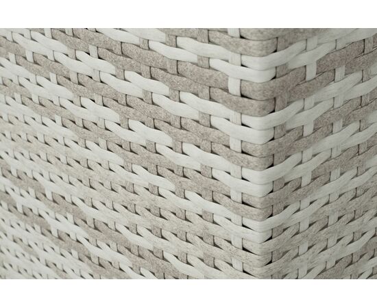 "Лунго" кашпо для цветов большое плетеное из искусственного ротанга, цвет бежевый, изображение 4 | Интернет магазин мебели и декора LifeDekor