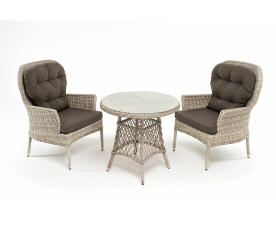 "Алиса" кофейный комплект из искусственного ротанга, цвет бежевый, изображение 2 | Интернет магазин мебели и декора LifeDekor