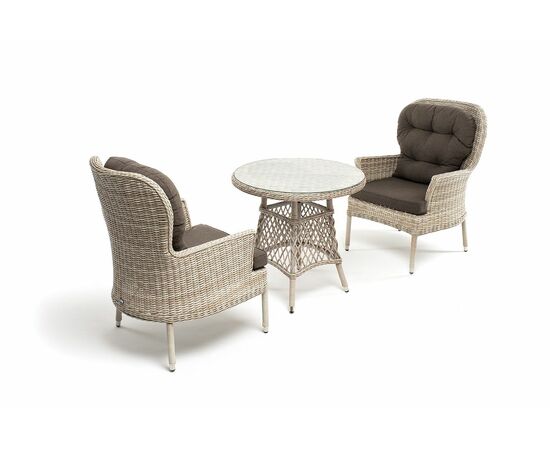 "Алиса" кофейный комплект из искусственного ротанга, цвет бежевый, изображение 4 | Интернет магазин мебели и декора LifeDekor